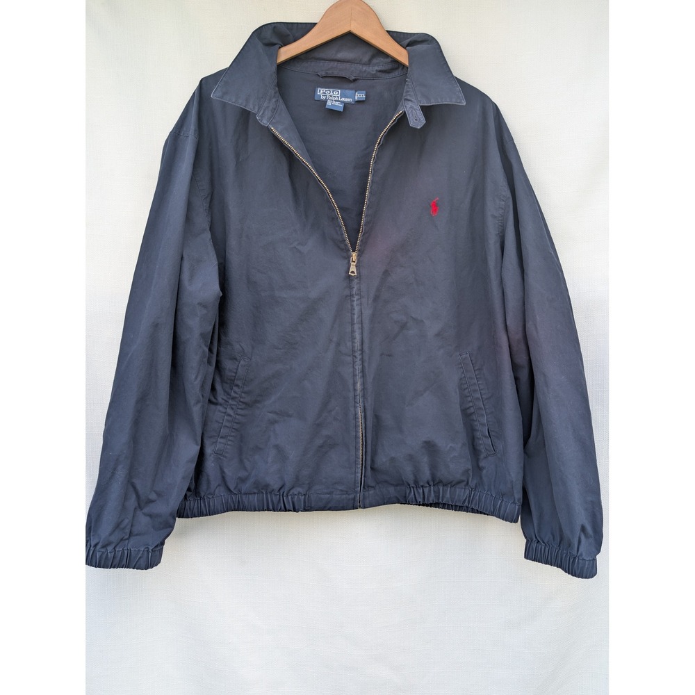 Polo Ralph Lauren Harrington Jacket Mens XXL Navy Blue Cotton Old Money Preppy